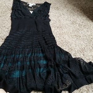 Studio m black turquoise lace dress